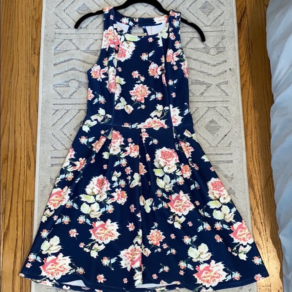 Floral Cut Out Back Dress